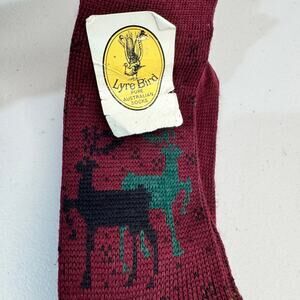VTG Lyre Bird Pure Australian Fair Isle Wool Socks Fits 7.5-11.5 Nordstrom Excl.